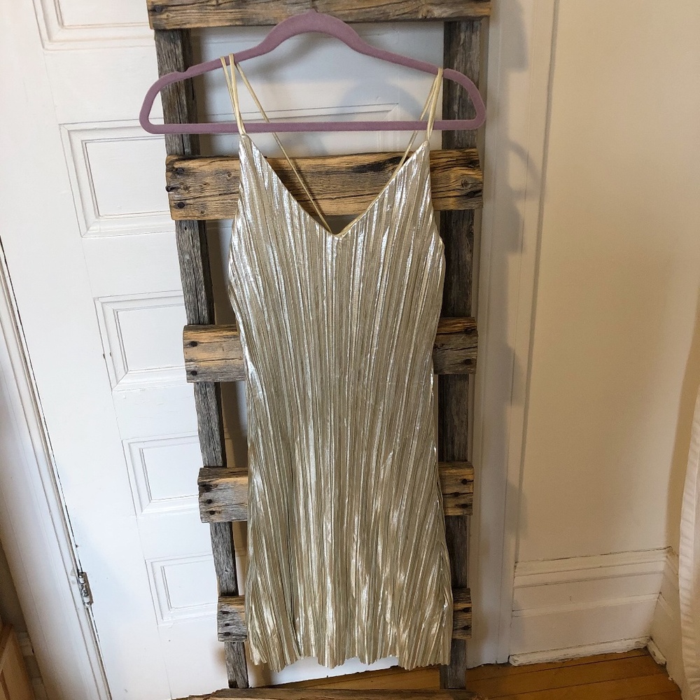 ONE CLOTHING Gold Fitted Strappy Dress
